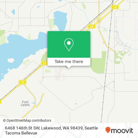 Mapa de 6468 146th St SW, Lakewood, WA 98439