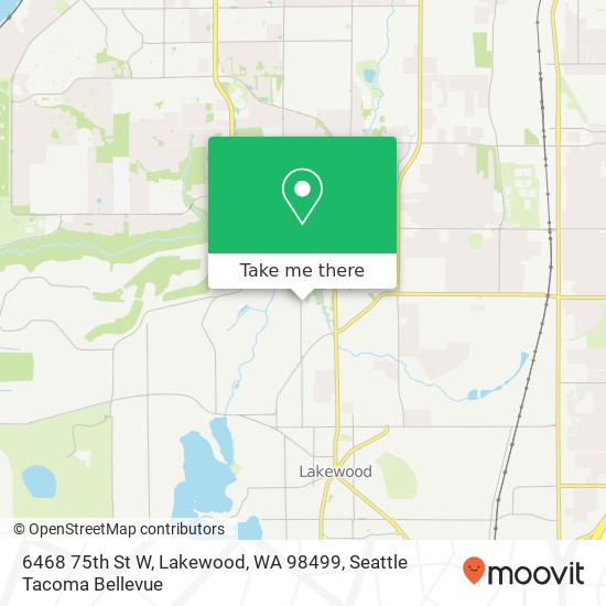 Mapa de 6468 75th St W, Lakewood, WA 98499