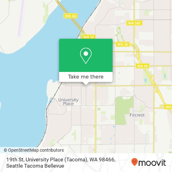 19th St, University Place (Tacoma), WA 98466 map