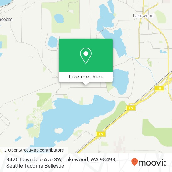 Mapa de 8420 Lawndale Ave SW, Lakewood, WA 98498