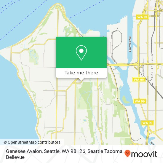 Mapa de Genesee Avalon, Seattle, WA 98126