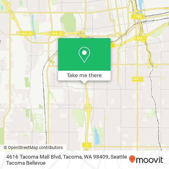 Mapa de 4616 Tacoma Mall Blvd, Tacoma, WA 98409
