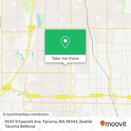 Mapa de 9043 S Fawcett Ave, Tacoma, WA 98444