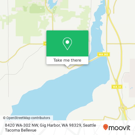 Mapa de 8420 WA-302 NW, Gig Harbor, WA 98329