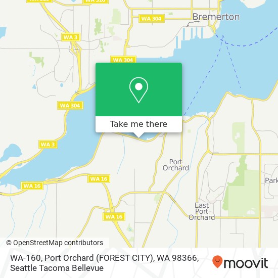 WA-160, Port Orchard (FOREST CITY), WA 98366 map