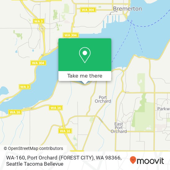 WA-160, Port Orchard (FOREST CITY), WA 98366 map