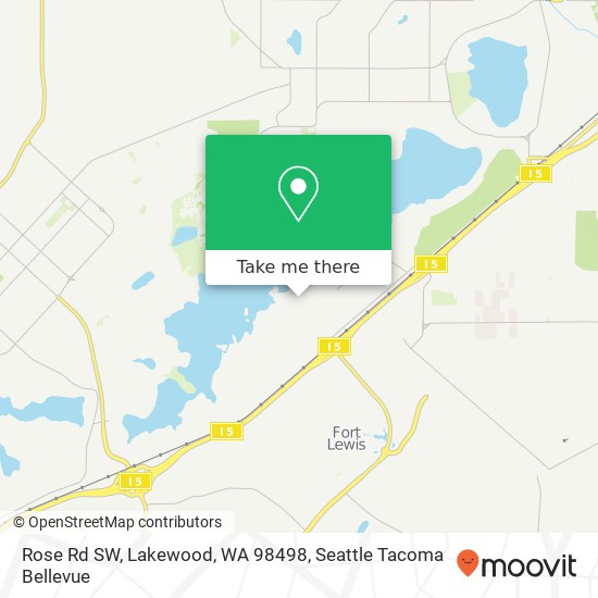 Mapa de Rose Rd SW, Lakewood, WA 98498