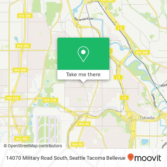 Mapa de 14070 Military Road South, 14070 Military Rd S, Tukwila, WA 98168, USA