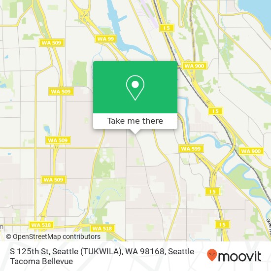 Mapa de S 125th St, Seattle (TUKWILA), WA 98168