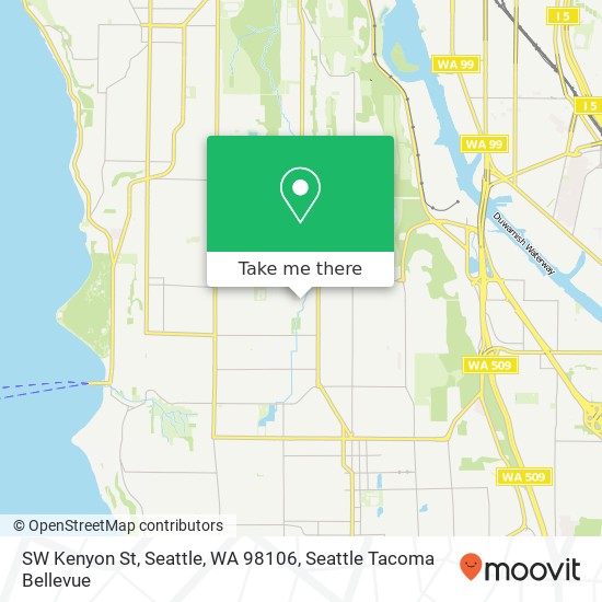 Mapa de SW Kenyon St, Seattle, WA 98106