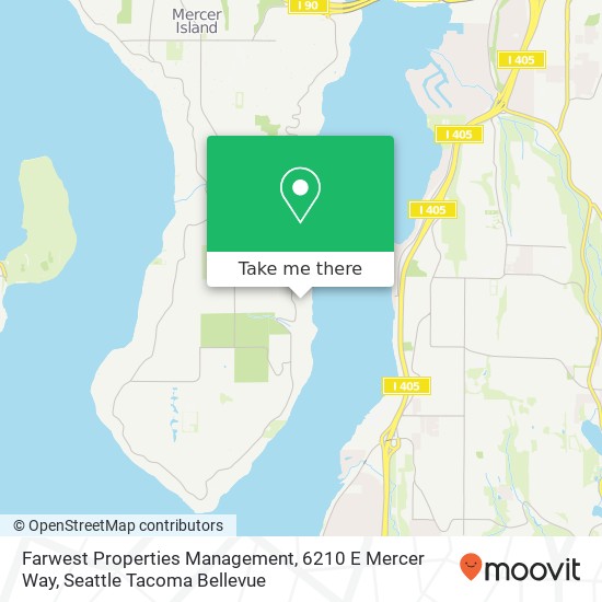 Mapa de Farwest Properties Management, 6210 E Mercer Way