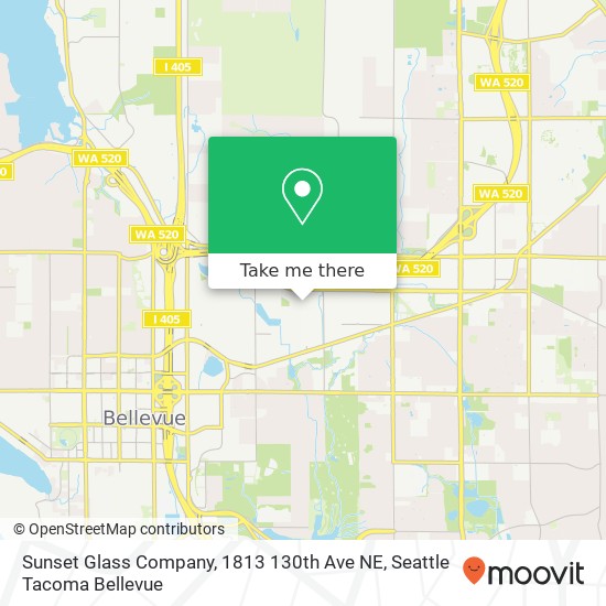 Mapa de Sunset Glass Company, 1813 130th Ave NE