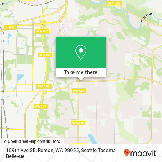 Mapa de 109th Ave SE, Renton, WA 98055