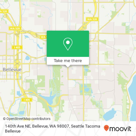 Mapa de 140th Ave NE, Bellevue, WA 98007