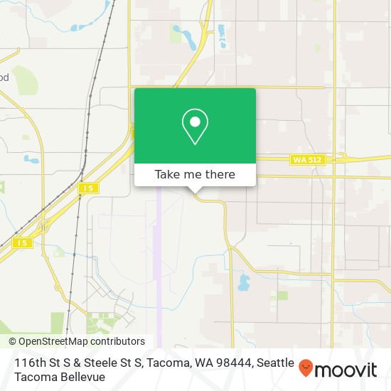 Mapa de 116th St S & Steele St S, Tacoma, WA 98444