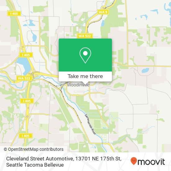 Mapa de Cleveland Street Automotive, 13701 NE 175th St