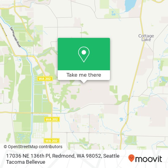 Mapa de 17036 NE 136th Pl, Redmond, WA 98052