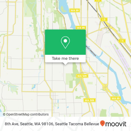 Mapa de 8th Ave, Seattle, WA 98106