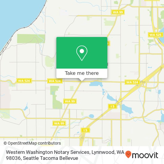 Mapa de Western Washington Notary Services, Lynnwood, WA 98036