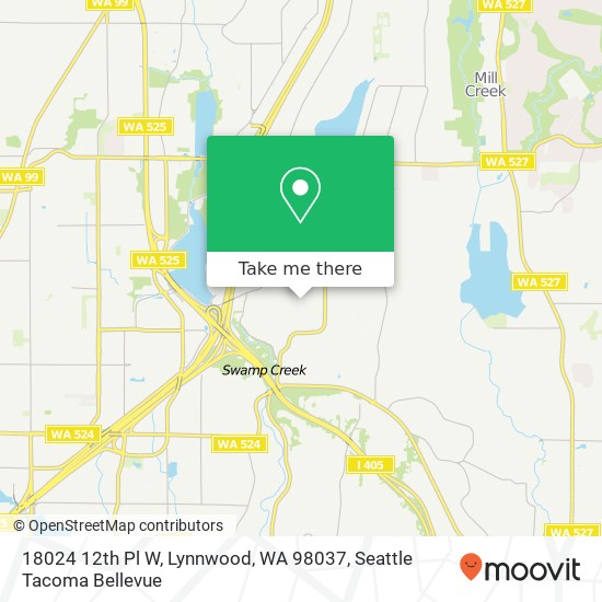 Mapa de 18024 12th Pl W, Lynnwood, WA 98037