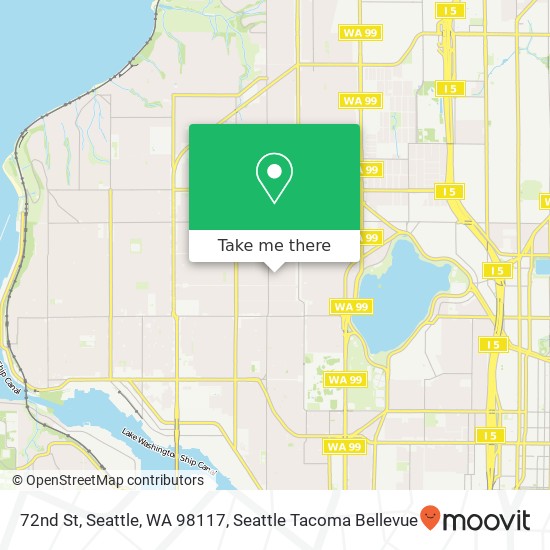 Mapa de 72nd St, Seattle, WA 98117