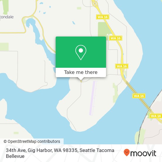 Mapa de 34th Ave, Gig Harbor, WA 98335