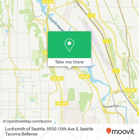 Mapa de Locksmith of Seattle, 9530 10th Ave S