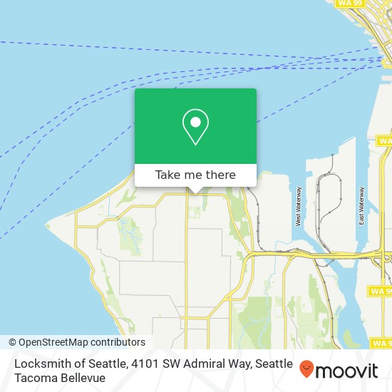Mapa de Locksmith of Seattle, 4101 SW Admiral Way