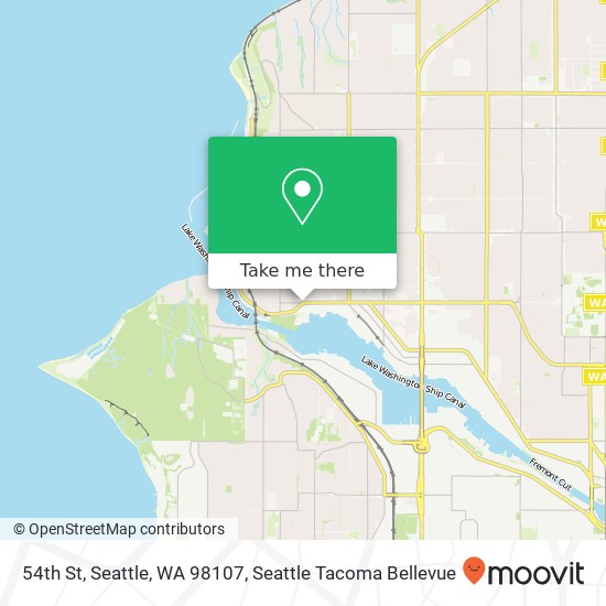 Mapa de 54th St, Seattle, WA 98107