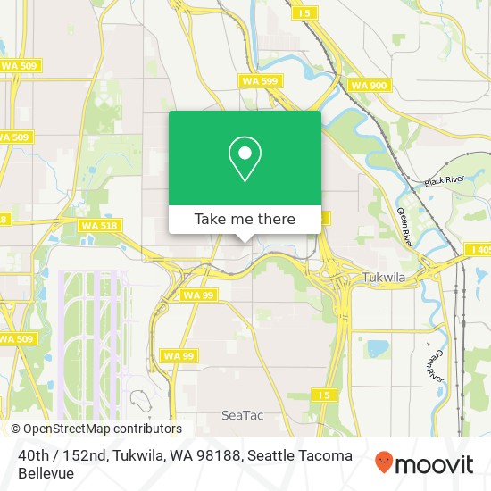 Mapa de 40th / 152nd, Tukwila, WA 98188