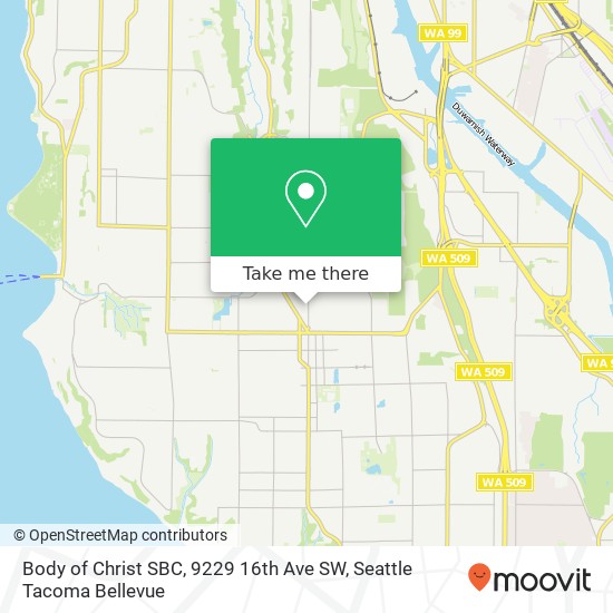 Body of Christ SBC, 9229 16th Ave SW map