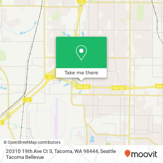 Mapa de 20310 19th Ave Ct S, Tacoma, WA 98444