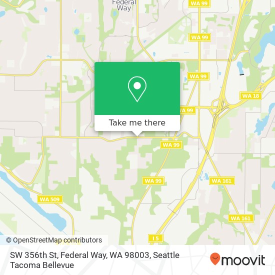 Mapa de SW 356th St, Federal Way, WA 98003