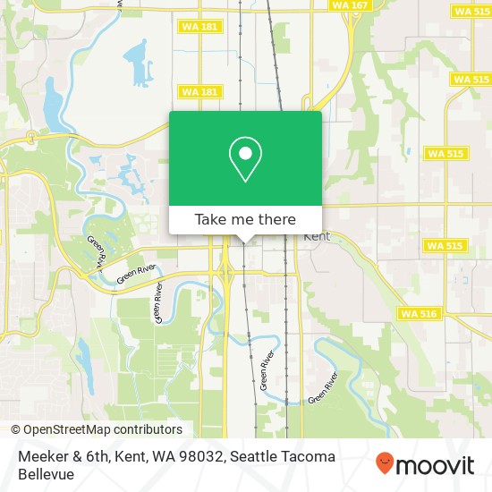 Mapa de Meeker & 6th, Kent, WA 98032