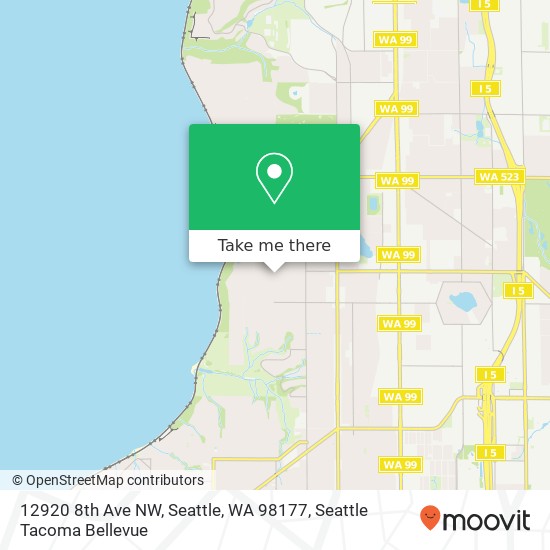 Mapa de 12920 8th Ave NW, Seattle, WA 98177