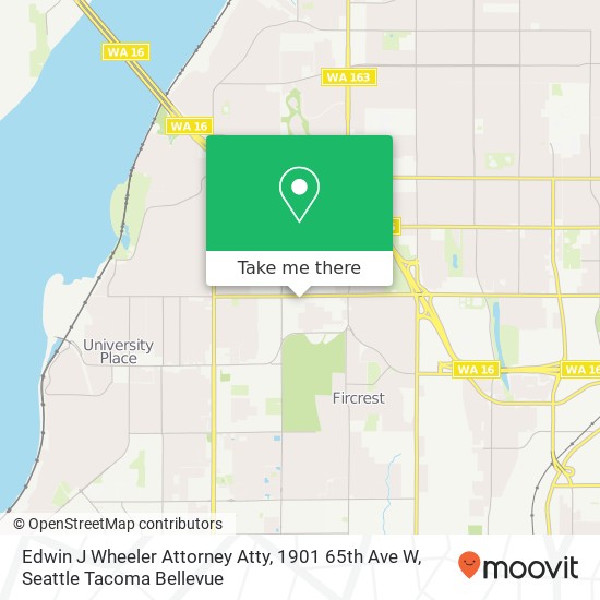 Mapa de Edwin J Wheeler Attorney Atty, 1901 65th Ave W