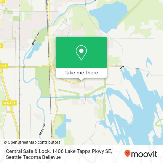 Mapa de Central Safe & Lock, 1406 Lake Tapps Pkwy SE