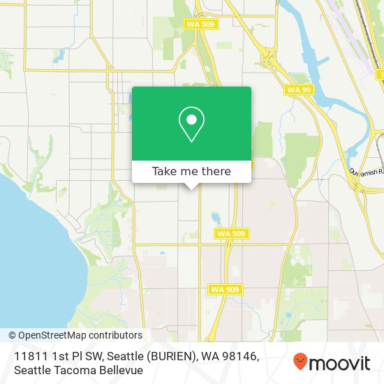 Mapa de 11811 1st Pl SW, Seattle (BURIEN), WA 98146