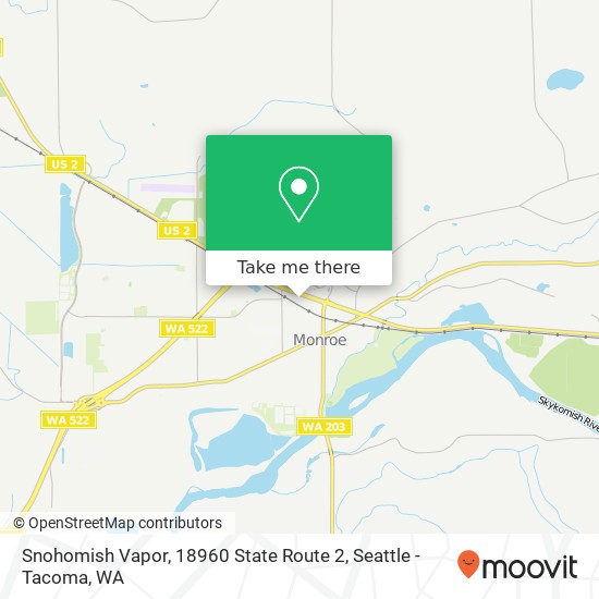 Mapa de Snohomish Vapor, 18960 State Route 2