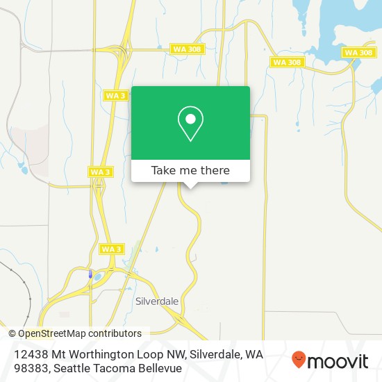 Mapa de 12438 Mt Worthington Loop NW, Silverdale, WA 98383