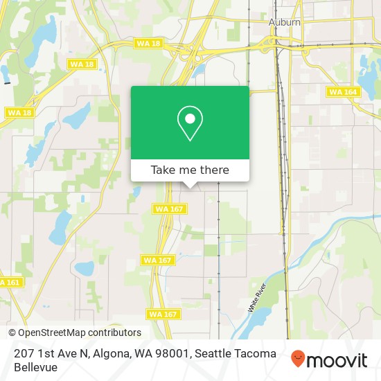 Mapa de 207 1st Ave N, Algona, WA 98001