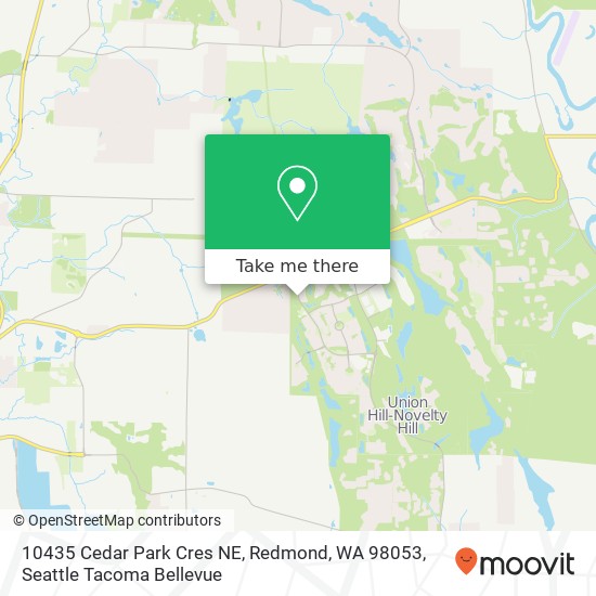 Mapa de 10435 Cedar Park Cres NE, Redmond, WA 98053