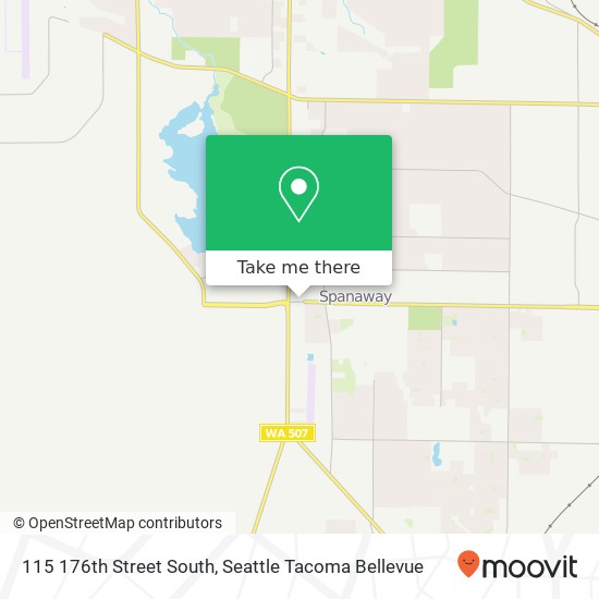 Mapa de 115 176th Street South, 115 176th St S, Spanaway, WA 98387, USA