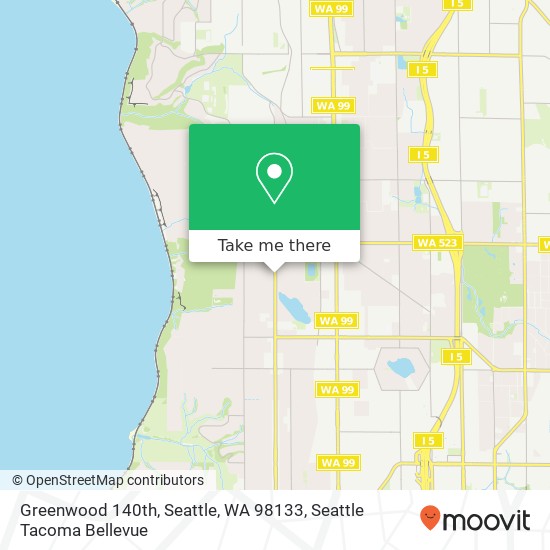 Mapa de Greenwood 140th, Seattle, WA 98133