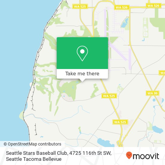 Seattle Stars Baseball Club, 4725 116th St SW map