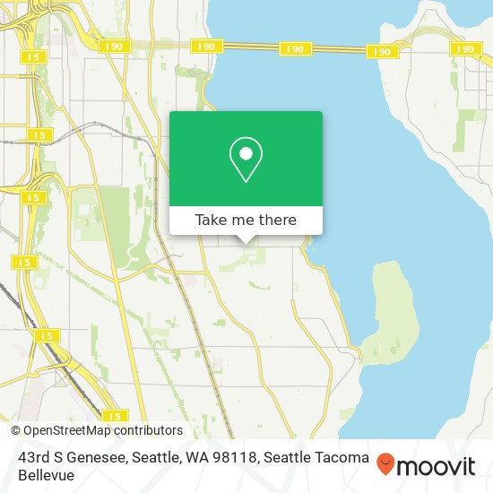 Mapa de 43rd S Genesee, Seattle, WA 98118