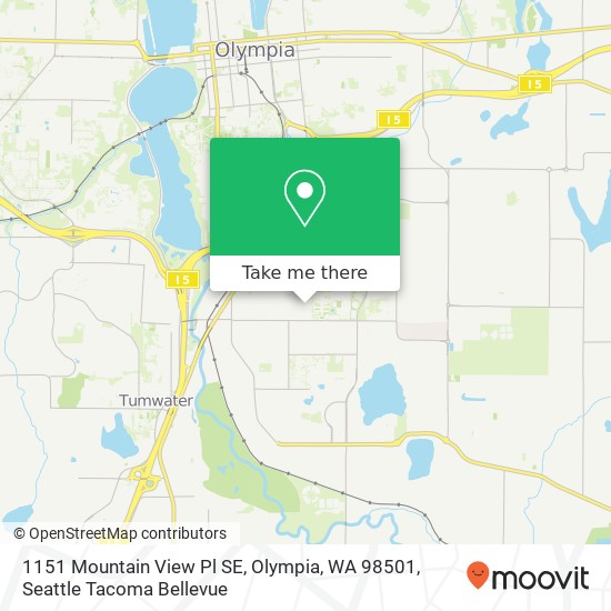 Mapa de 1151 Mountain View Pl SE, Olympia, WA 98501