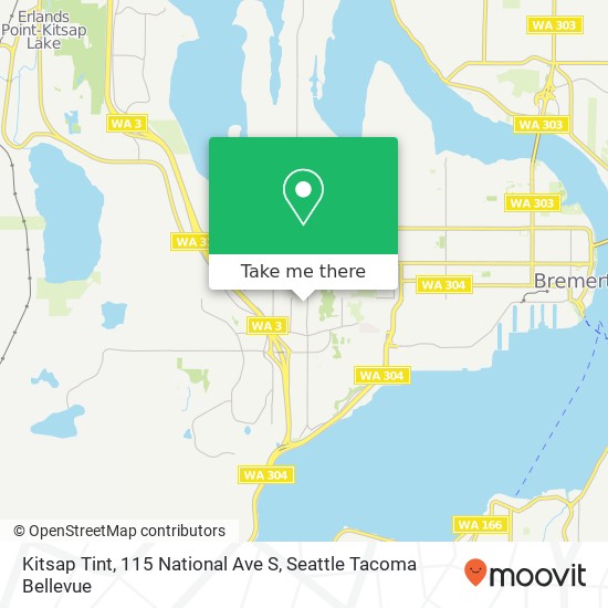 Mapa de Kitsap Tint, 115 National Ave S
