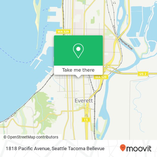 Mapa de 1818 Pacific Avenue, 1818 Pacific Ave, Everett, WA 98201, USA