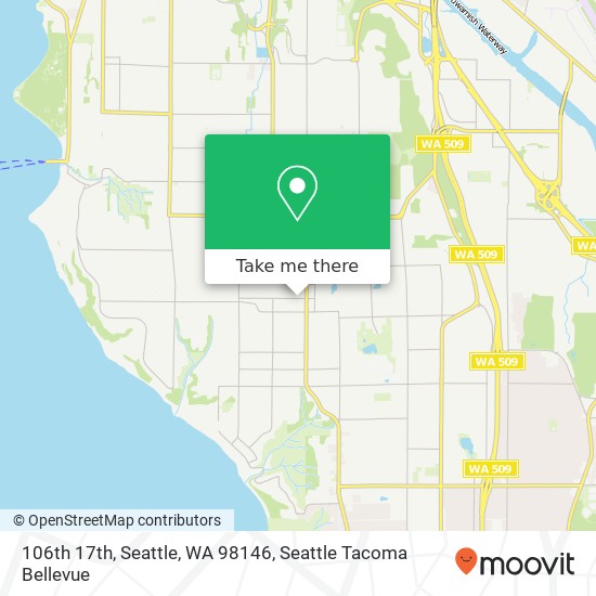 Mapa de 106th 17th, Seattle, WA 98146